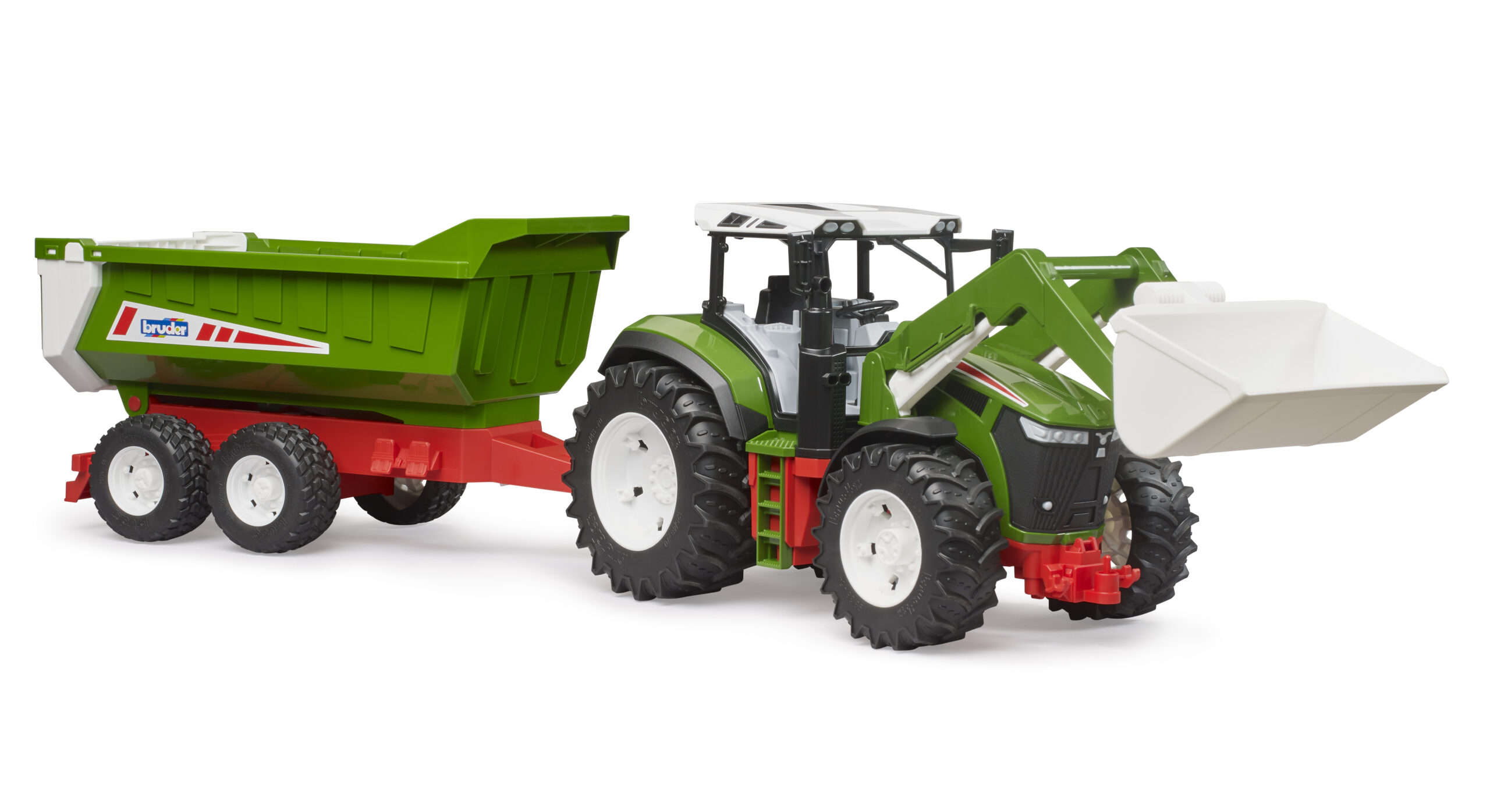 Fendt 1050 Vario Tractor with Front Loader and Trailer Toy - Image 5
