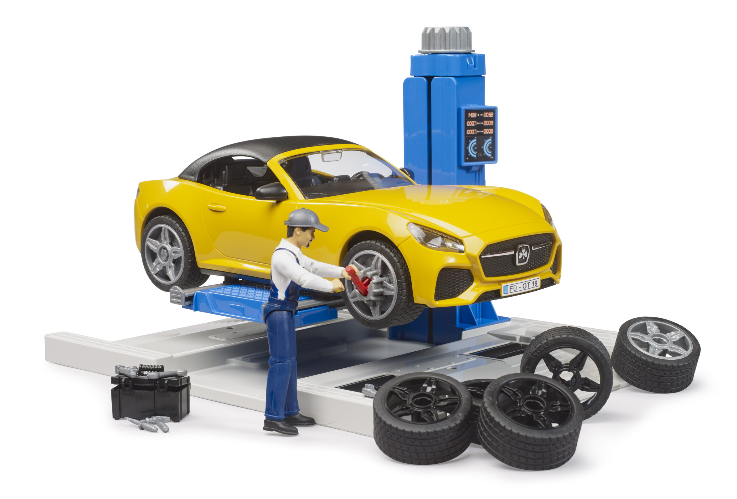 Car Service Centre with Roadster and Mechanic Toy - Image 5