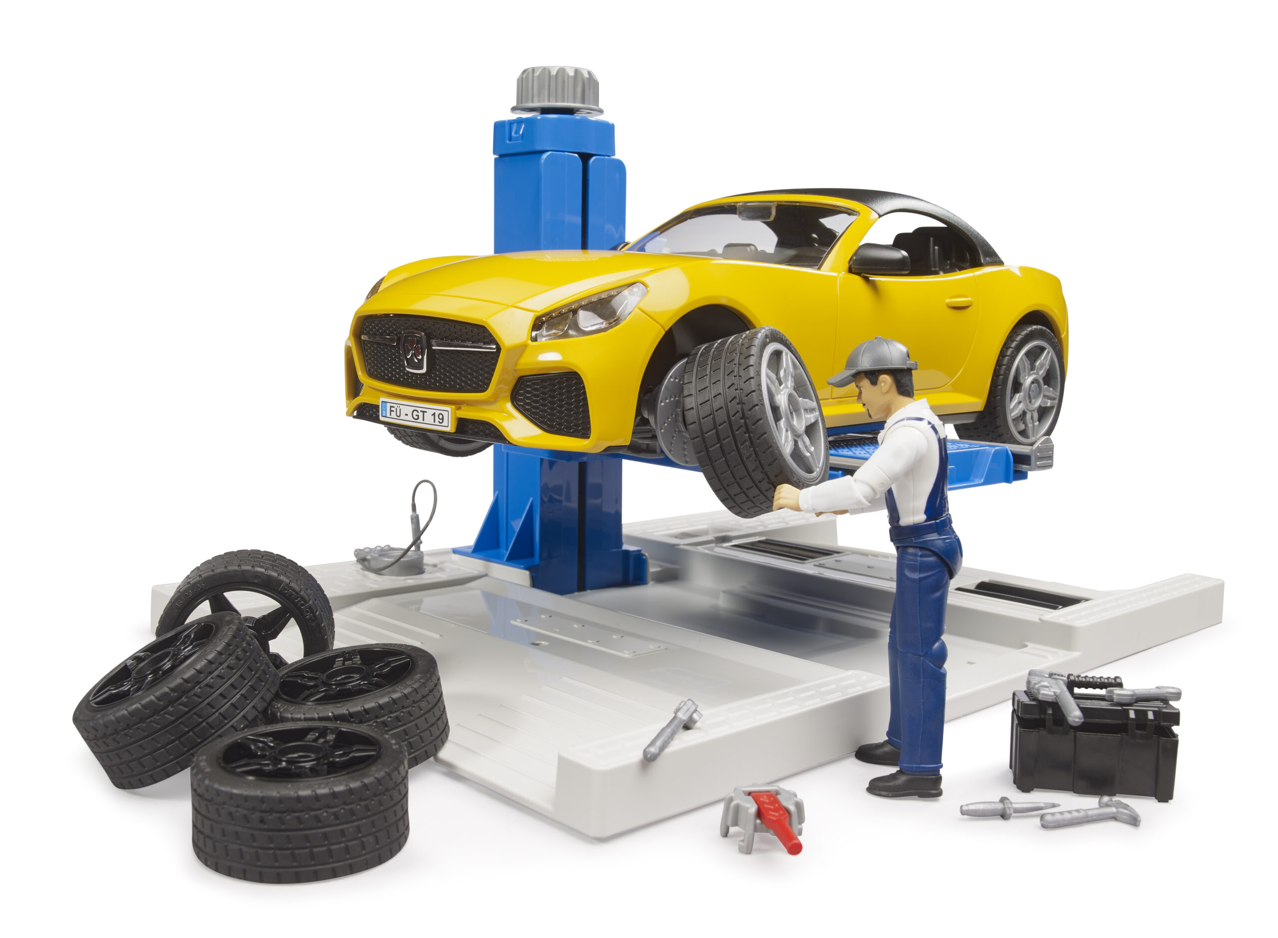 Car Service Centre with Roadster and Mechanic Toy - Image 6