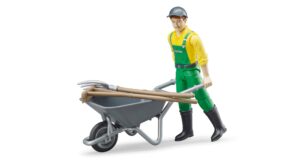 bworld Farmer Figure with Wheelbarrow & Tools