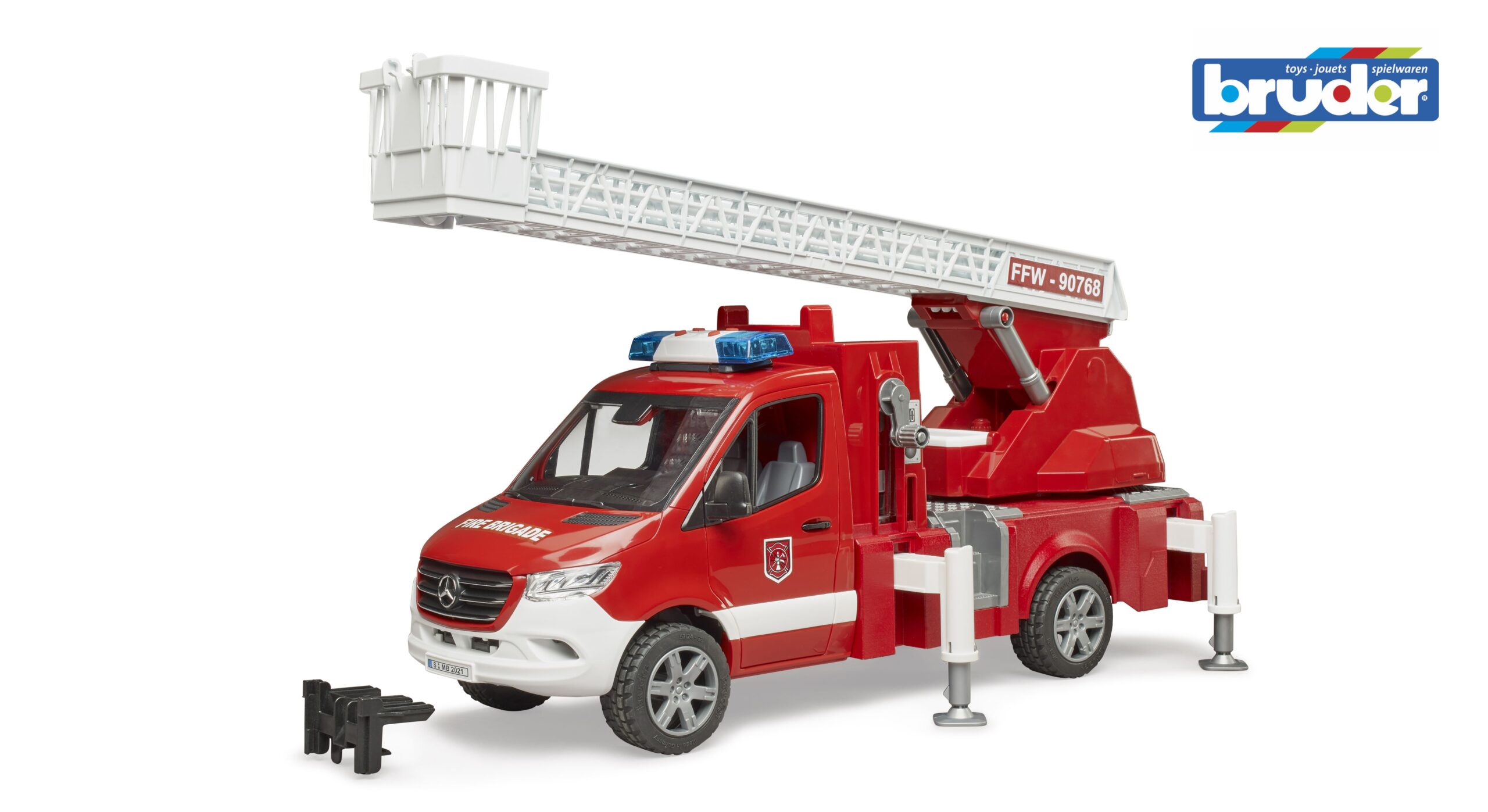 MB Sprinter Fire Engine with Ladder and Water Pump Toy - Image 11