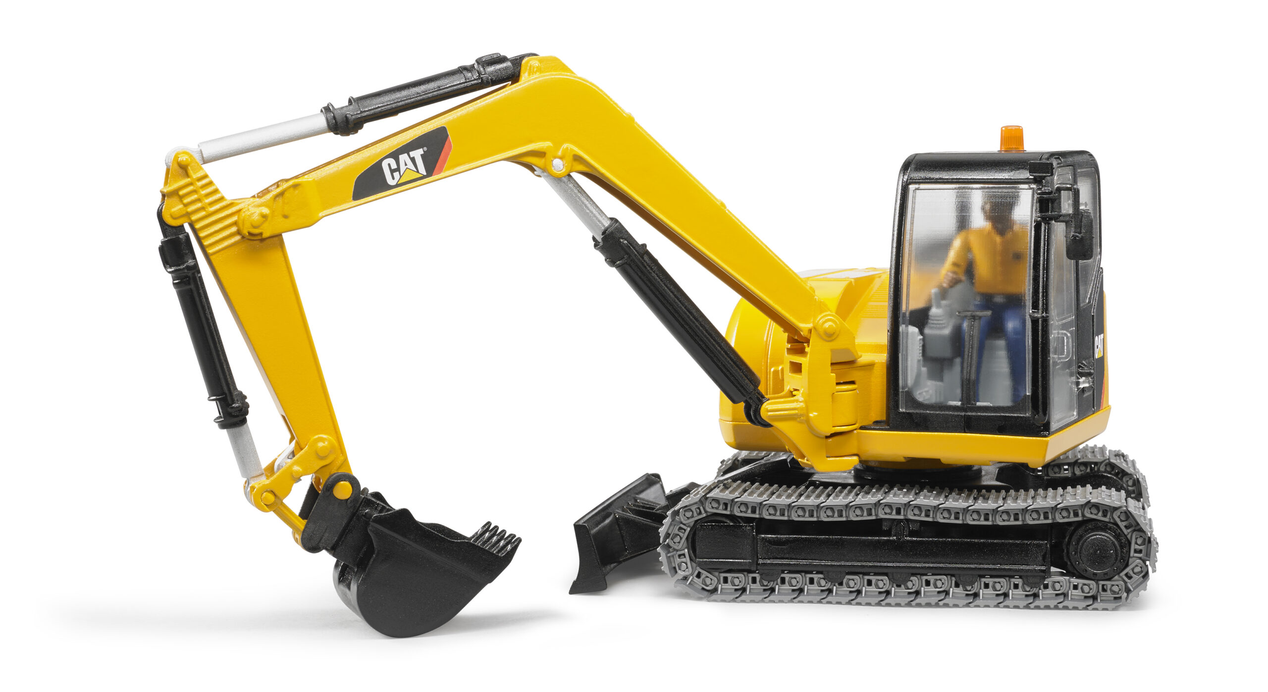 CAT Mini Excavator with Worker Figure Toy - Image 3