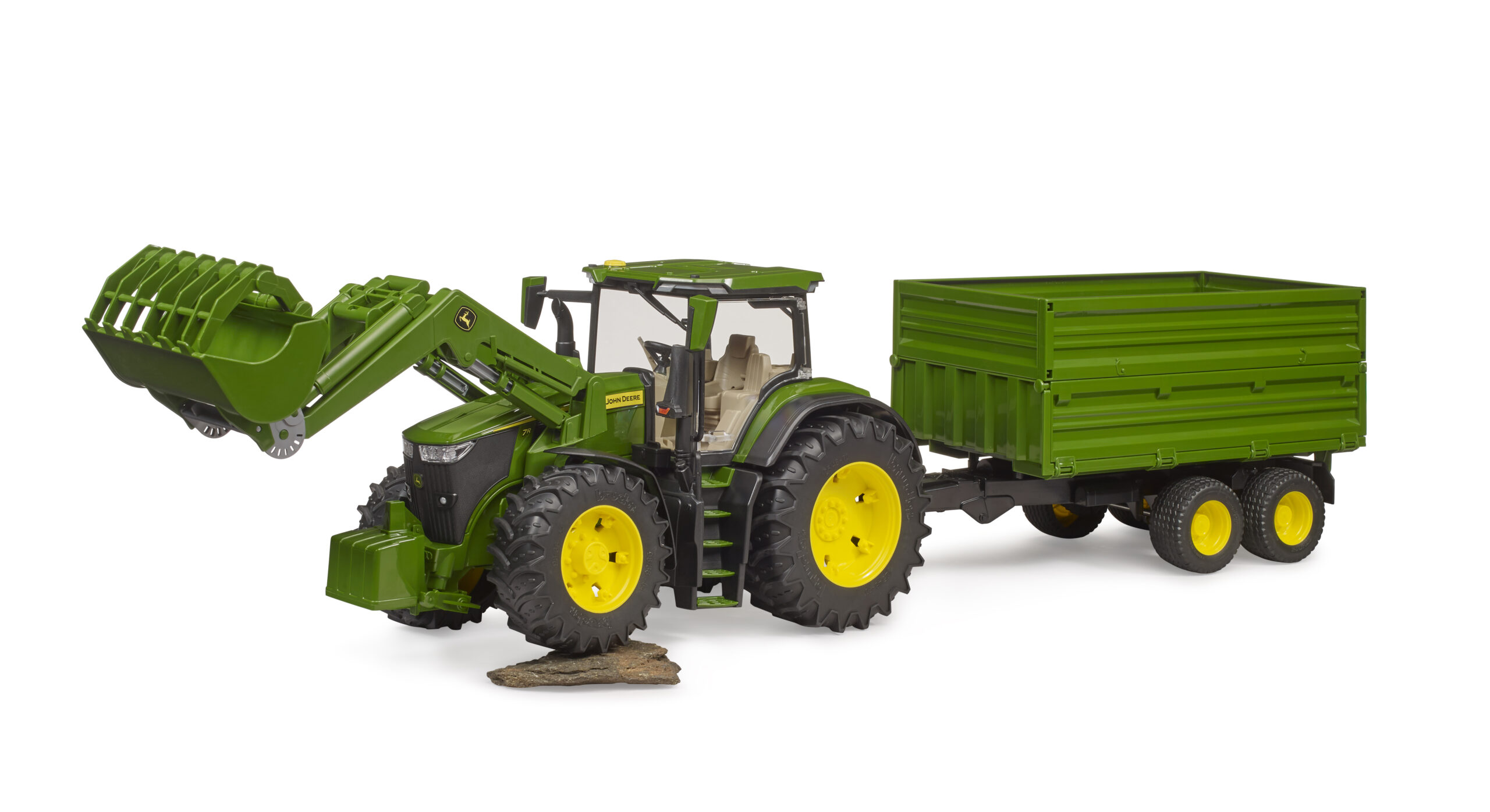 John Deere 7R 350 Tractor with Front Loader and Trailer Toy - Image 5