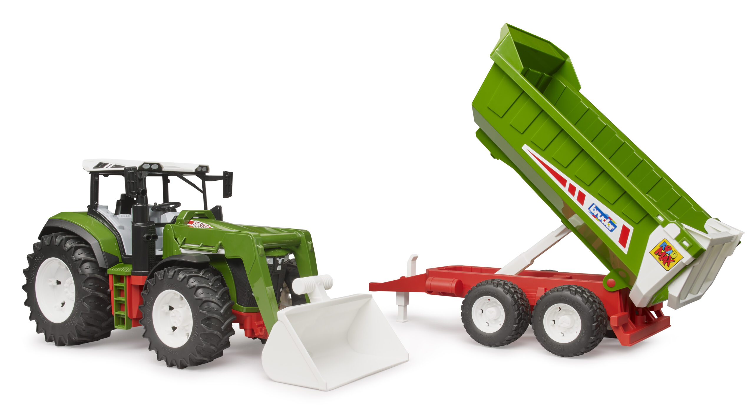 Fendt 1050 Vario Tractor with Front Loader and Trailer Toy - Image 3