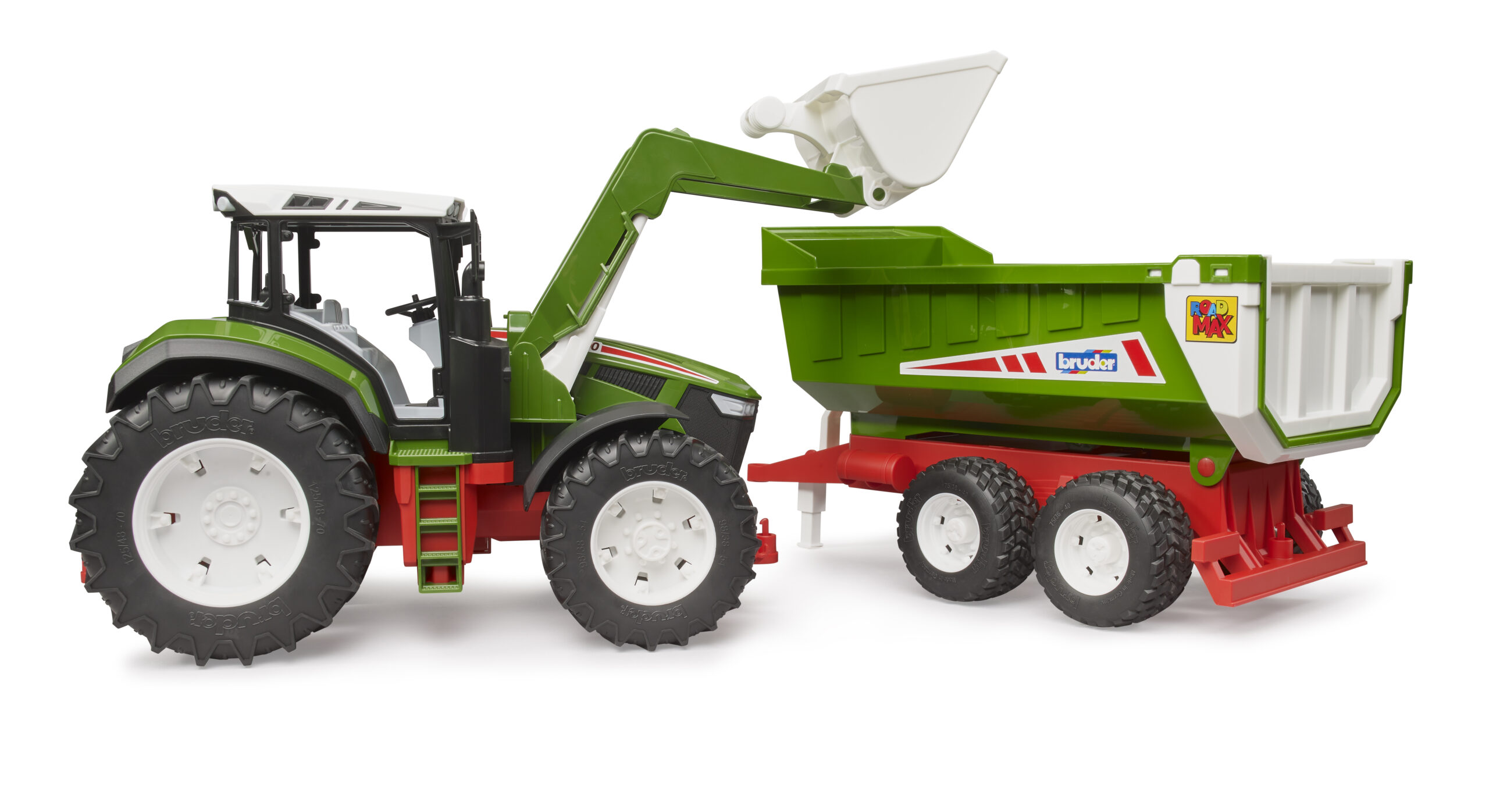 Fendt 1050 Vario Tractor with Front Loader and Trailer Toy - Image 4