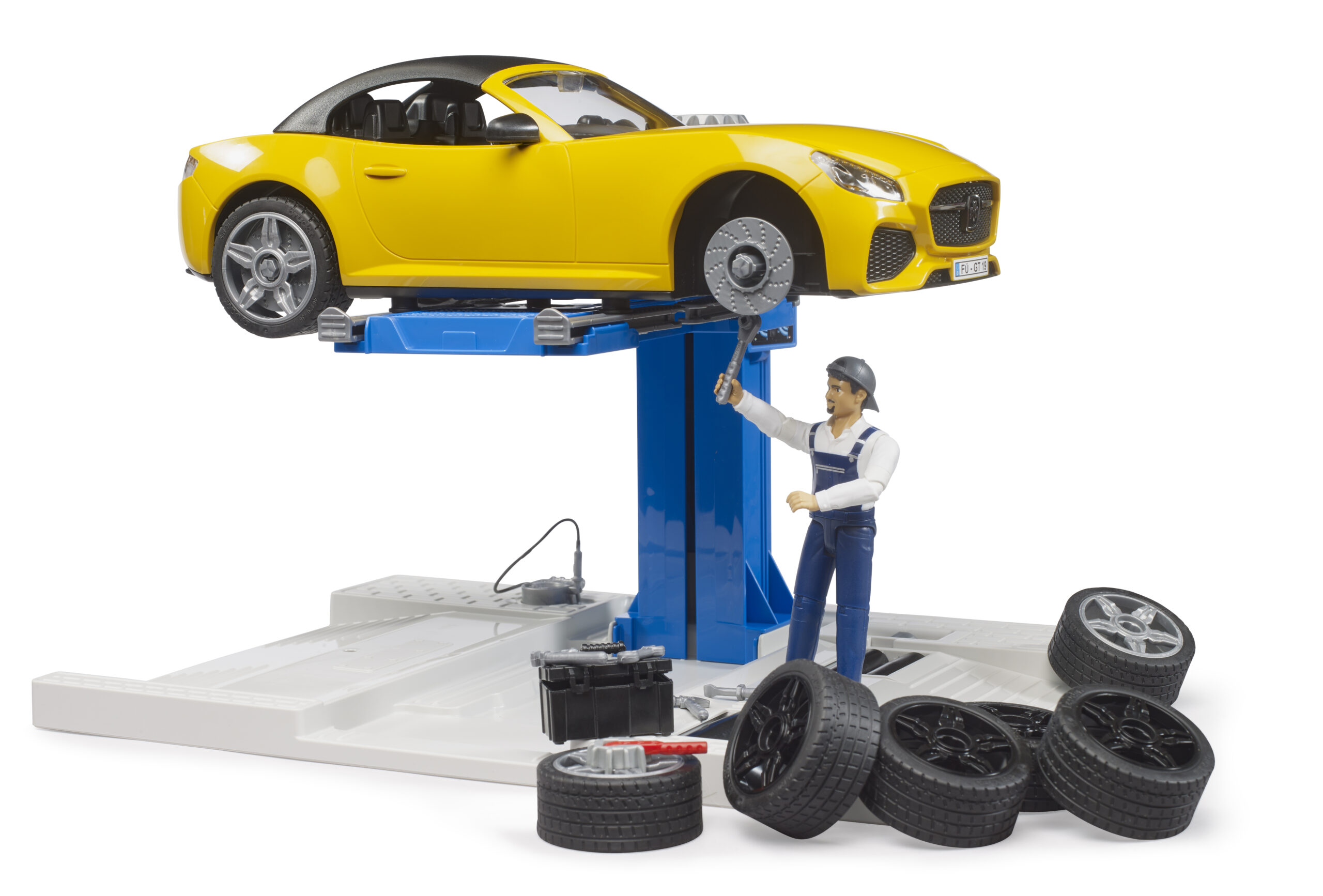 Car Service Centre with Roadster and Mechanic Toy - Image 7