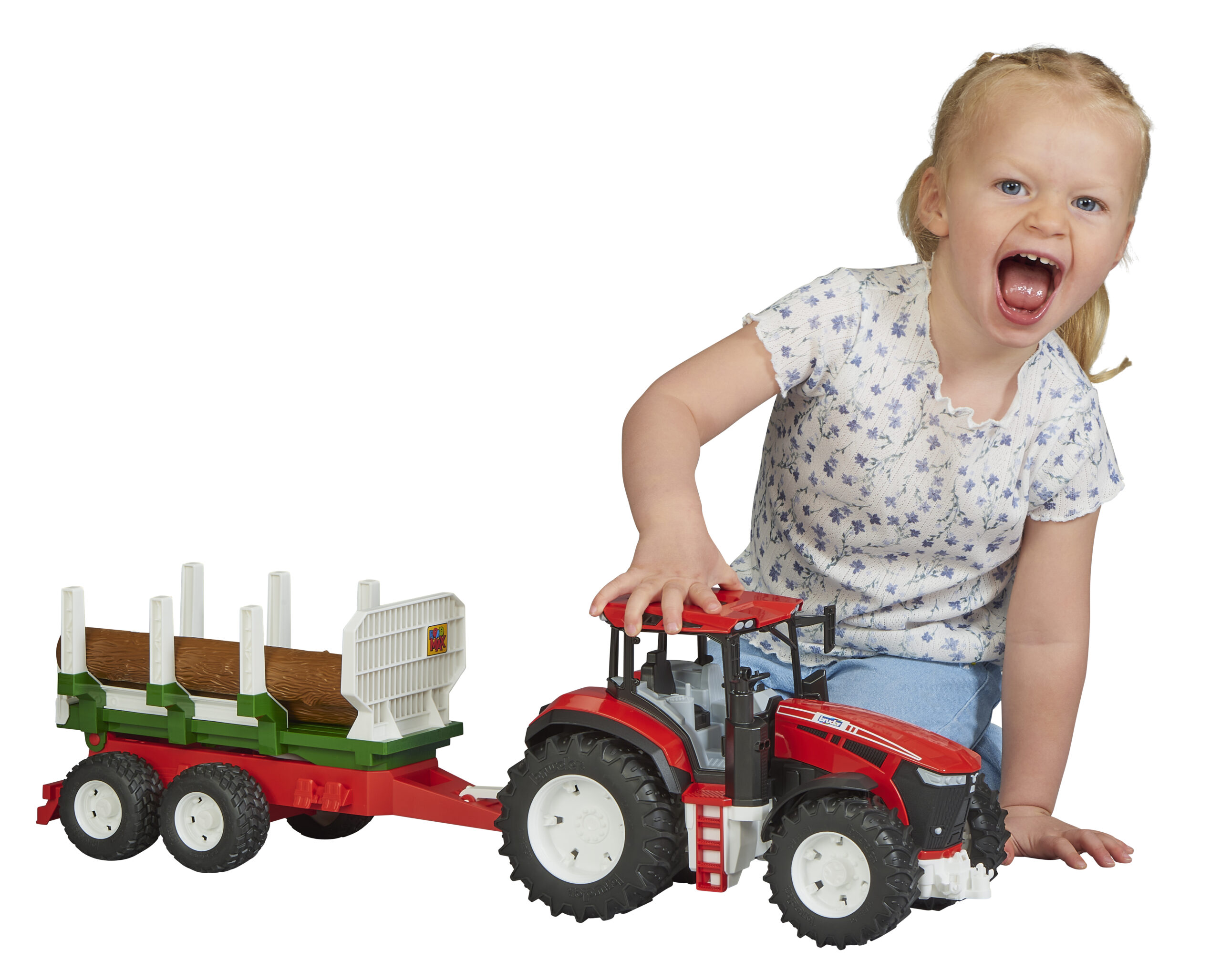 ROADMAX Tractor with Forestry Trailer Toy - Image 5