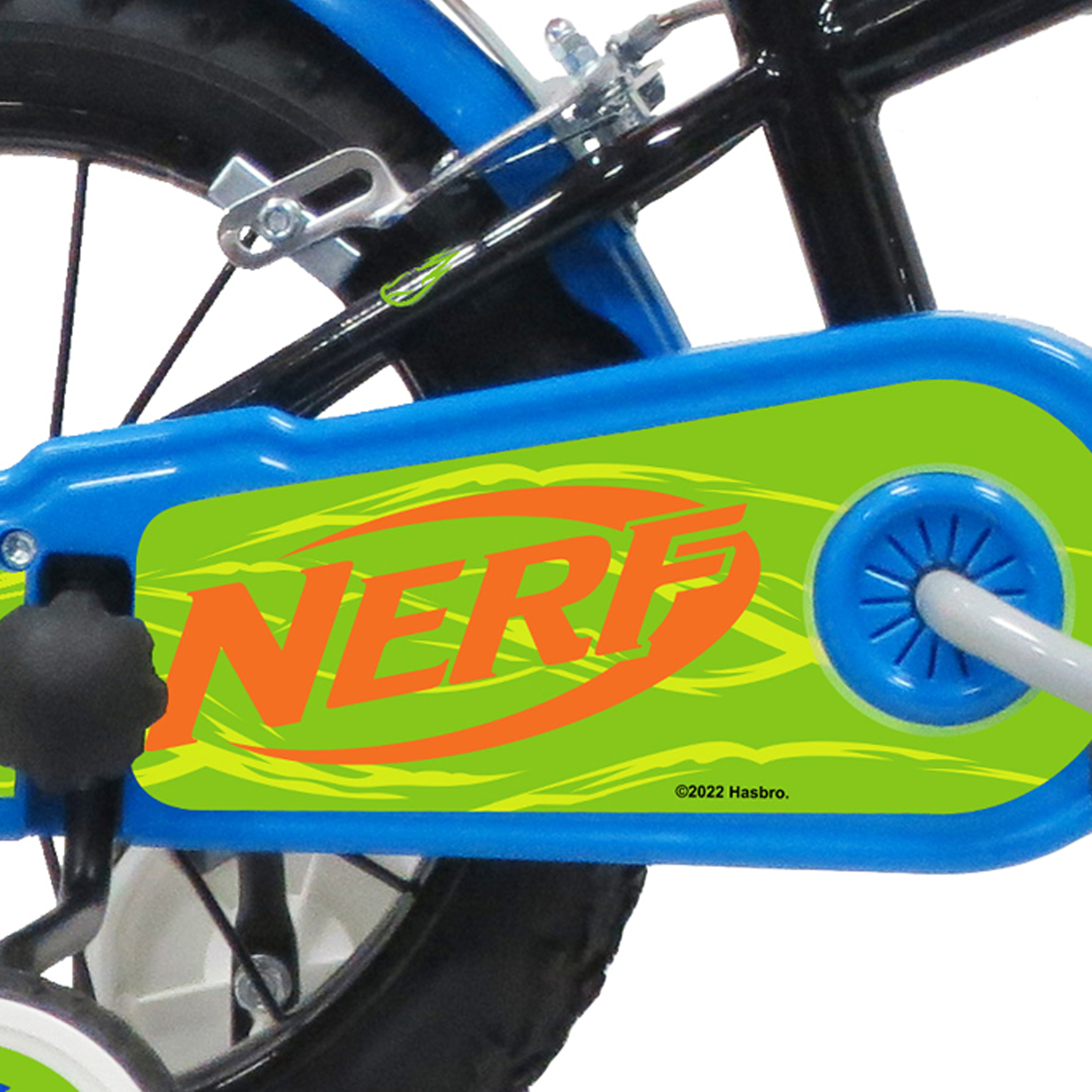 Nerf 14 Inch Kids Bicycle with Stabilisers and Water Bottle - Image 4