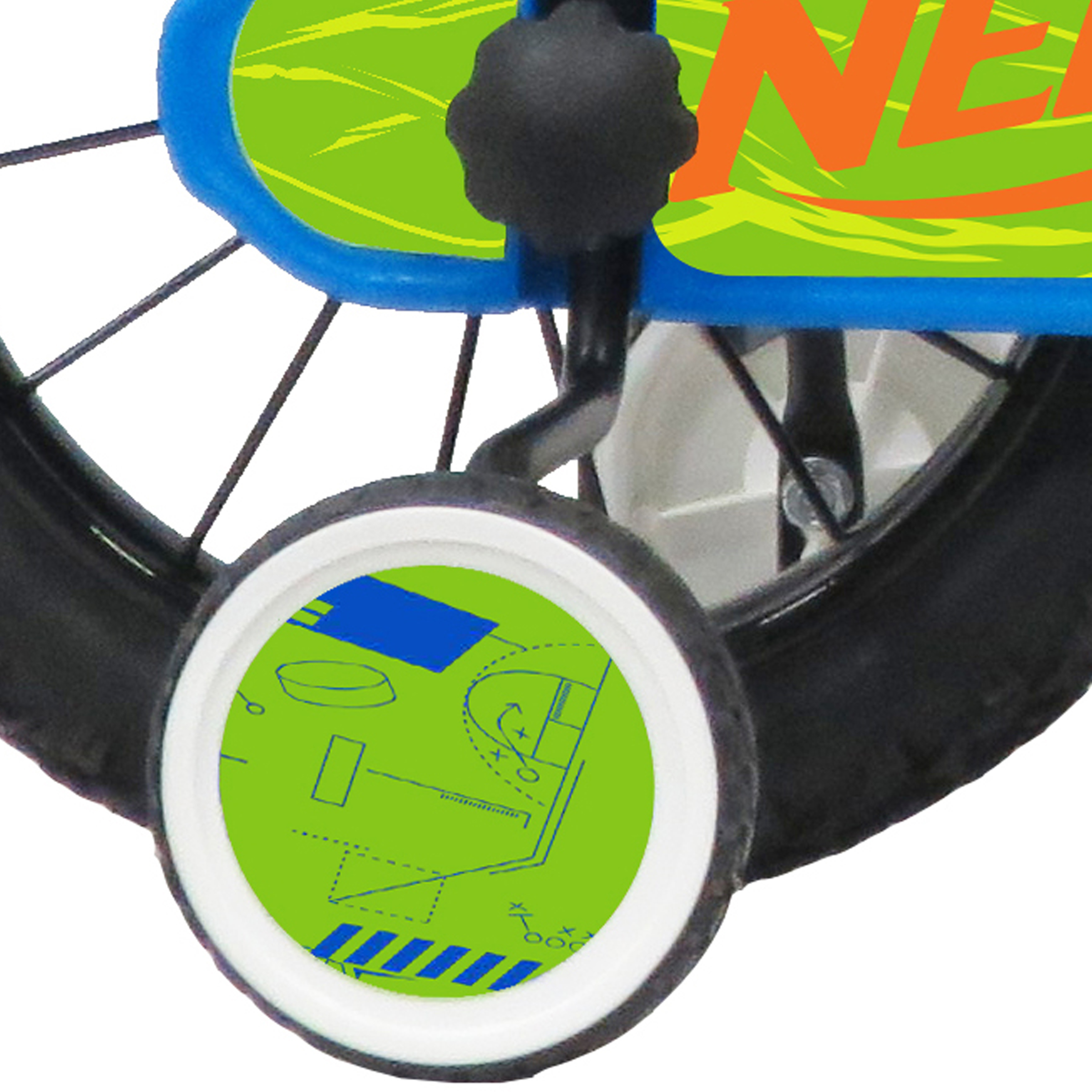 Nerf 14 Inch Kids Bicycle with Stabilisers and Water Bottle - Image 6