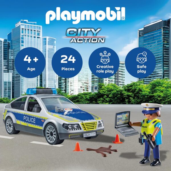 Playmobil 71729 Police Patrol Car Vehicle Playset - Robbie Toys Ltd