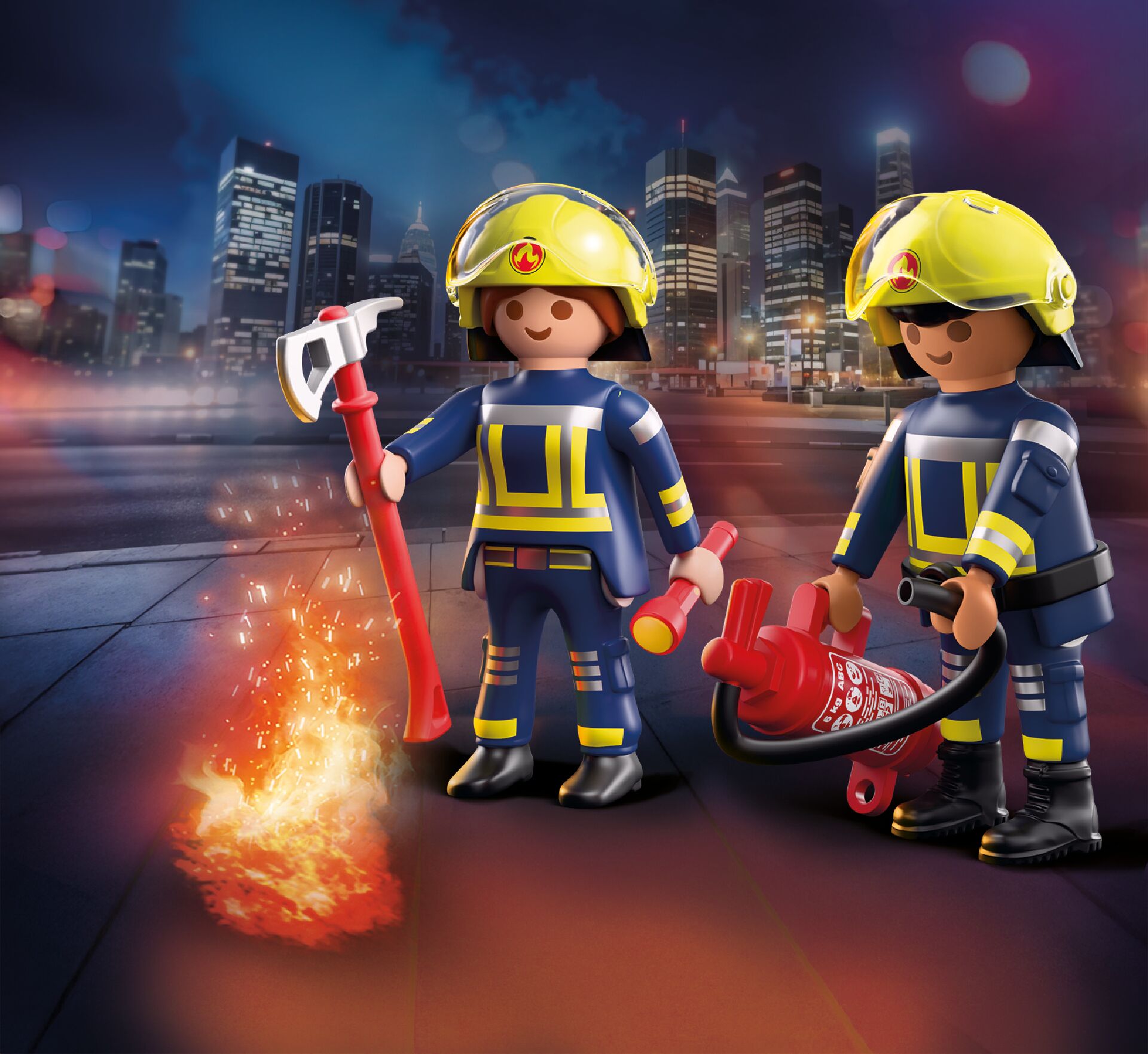 Playmobil DuoPack Fire Brigade Firefighter Figures Set 71885 - Image 3