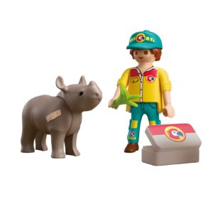 Playmobil 72025 DuoPack Ranger with Baby Rhino Figure Set