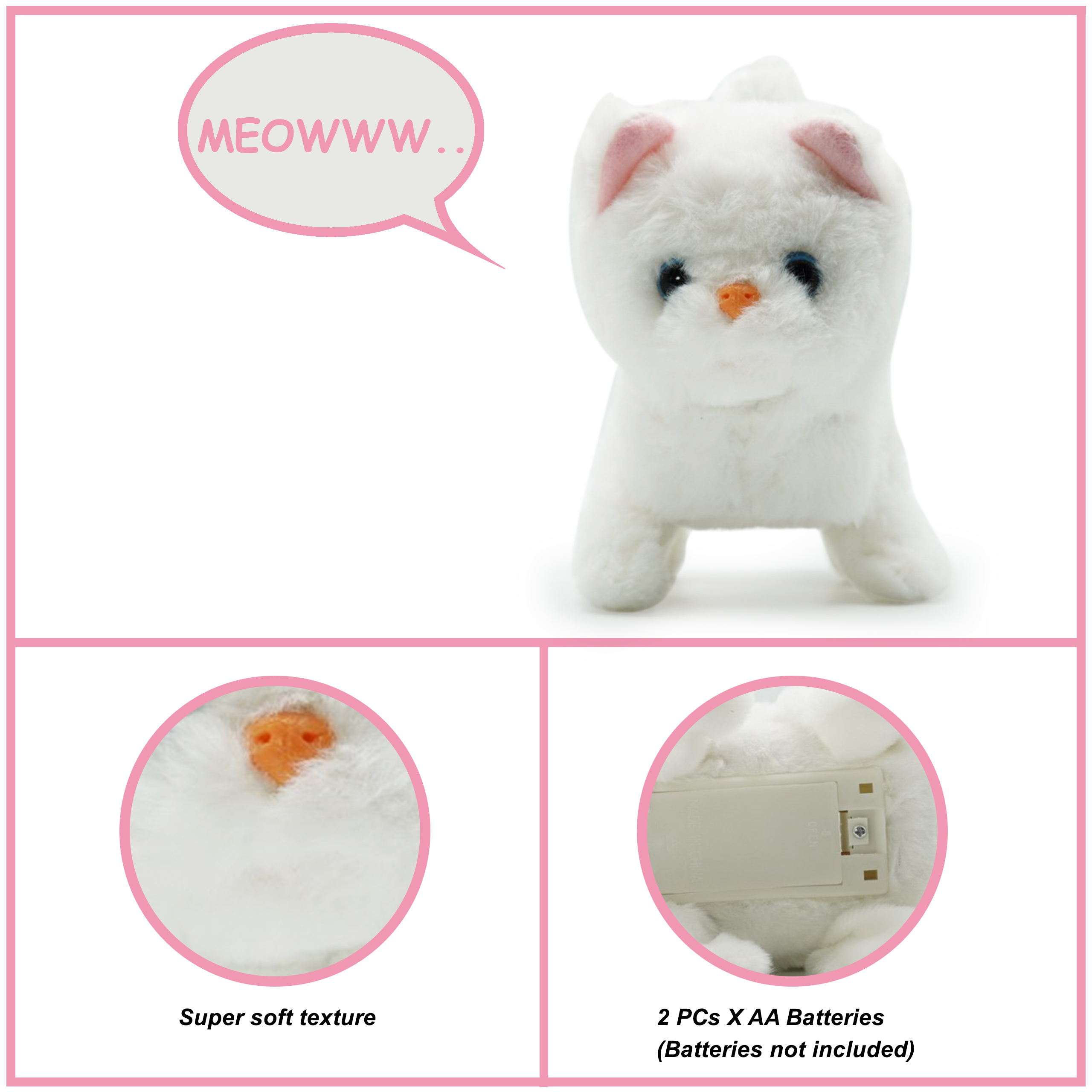 Pugs at Play Casper Walking Cat Interactive Plush Toy - Image 11