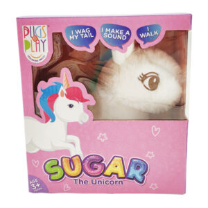 Pugs at Play Sugar the Unicorn Walking Interactive Plush Toy